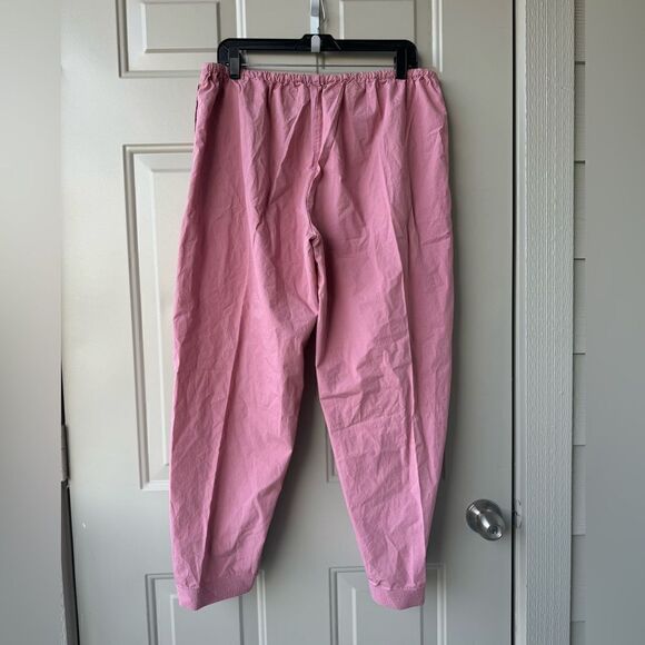 The J. Peterman Company Women’s Wide Leg Jogger Pants XL Dusty Rose Cropped Boho - Picture 4 of 5
